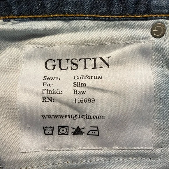 Gustin raw selvedge slim fit men’s size 32x32 USA made - Picture 11 of 12